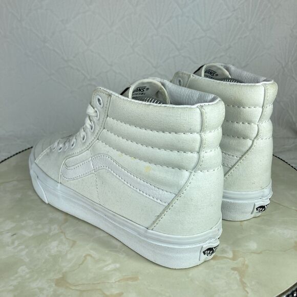 Vans SK8-Hi Sneakers Sz 7.5 White Athletic Casual Canvas Lace Up Skate Y2K Shoes - Picture 7 of 12